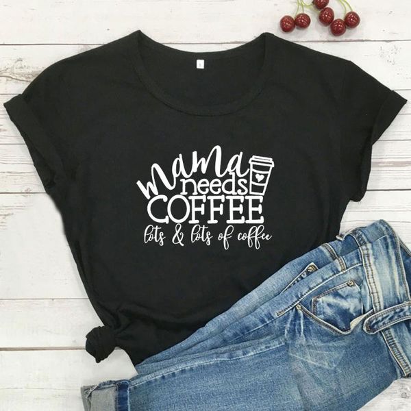 women's t-shirt mama needs coffee lots funny t shirt women short sleeve cotton camiseta mujer cool tshirt harajuku tee femme, White
women's t-shirt mama needs coffee lots funny t shirt women short sleeve cotton camiseta mujer cool tshirt harajuku tee femme, White
