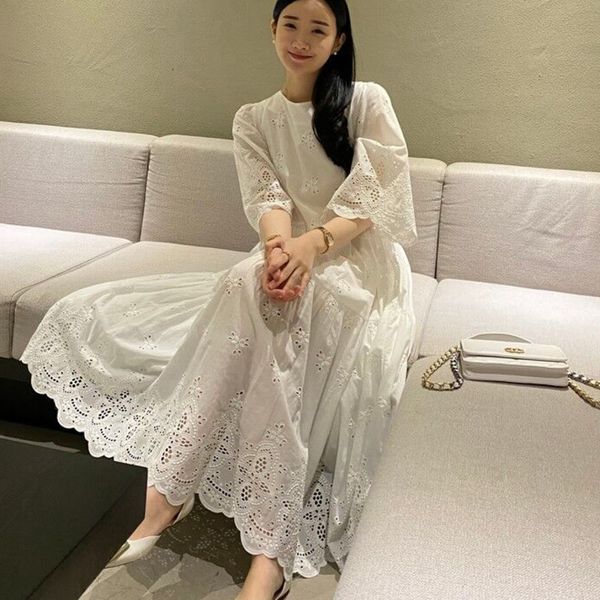dress korean elegant loose casual hollow out maxi for women o neck vacation beach robe femme female summer fashion byua, Black;gray
dress korean elegant loose casual hollow out maxi for women o neck vacation beach robe femme female summer fashion byua, Black;gray