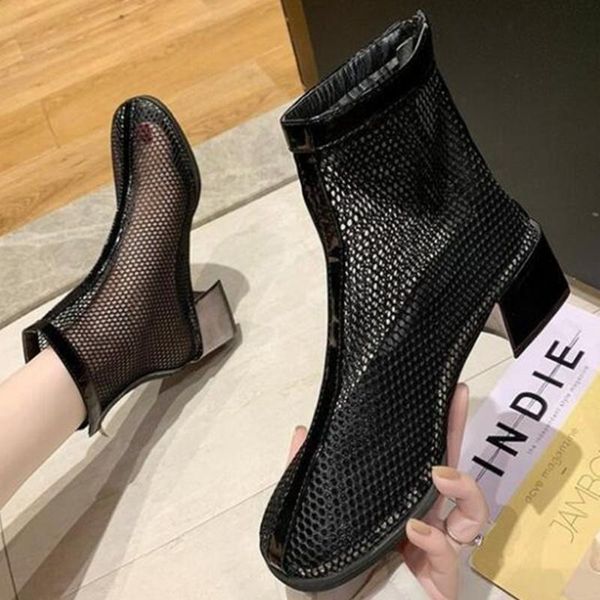 boots women summer ankle mesh cut hollow sandals square head bootie shoes thick high heel roman cool ll261, Black
boots women summer ankle mesh cut hollow sandals square head bootie shoes thick high heel roman cool ll261, Black