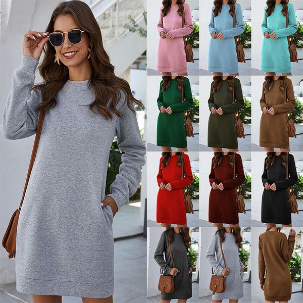 2021 women's trendy casual dress autumn and winter fashion round neck long-sleeved solid color sweater large size loose jumpsuit short, Black;gray
2021 women's trendy casual dress autumn and winter fashion round neck long-sleeved solid color sweater large size loose jumpsuit short, Black;gray