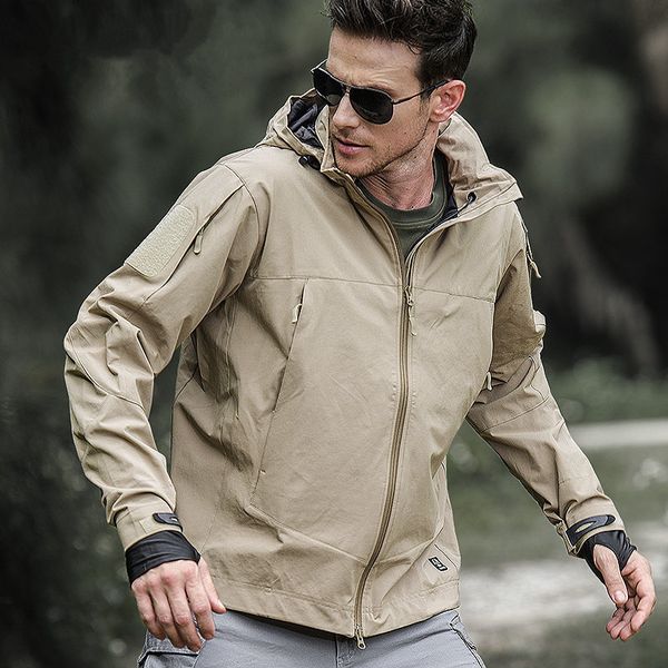 men's casual shirts thoshine brand spring autumn winter men outdoor jackets hooded waterproof windproof tactical coats soft shell, White;black