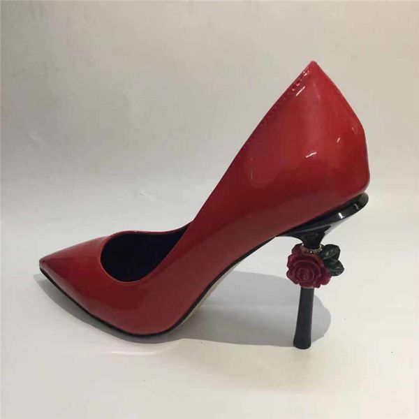 carved rose flower dress woman bright genuine leather pointed toe slim party shoes strange heel pumps women eac1, Black
carved rose flower dress woman bright genuine leather pointed toe slim party shoes strange heel pumps women eac1, Black