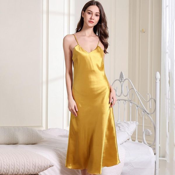 satin nightdress yellow summer womens sleepwears suspender skirt v neck nightgown long spaghetti stap night dress, Black;red
satin nightdress yellow summer womens sleepwears suspender skirt v neck nightgown long spaghetti stap night dress, Black;red