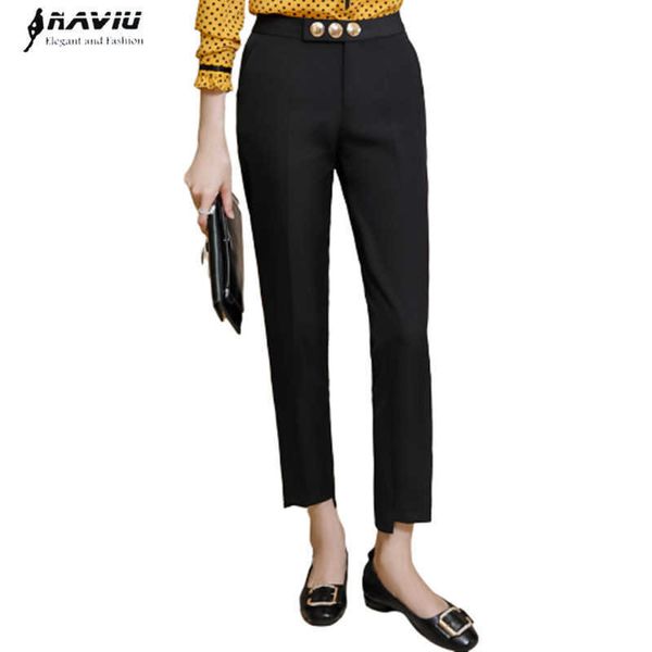 fashion women pants formal spring office ladies slim mid waist pencil black trousers 210604, Black;white
fashion women pants formal spring office ladies slim mid waist pencil black trousers 210604, Black;white