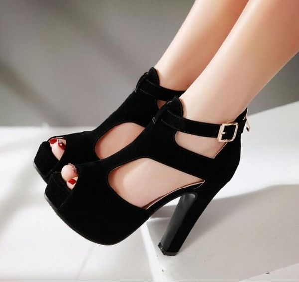 sandals women summer fashion female fish head high heels thick with shoes rome buckle high-heele, Black
sandals women summer fashion female fish head high heels thick with shoes rome buckle high-heele, Black