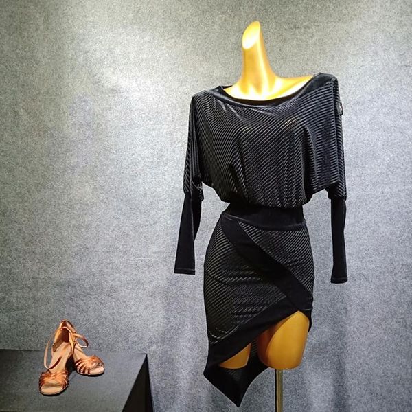 casual dresses stripe long sleeve latin practice dance dress women loose irregular samba rumba dancing wear autumn winter, Black;gray
casual dresses stripe long sleeve latin practice dance dress women loose irregular samba rumba dancing wear autumn winter, Black;gray