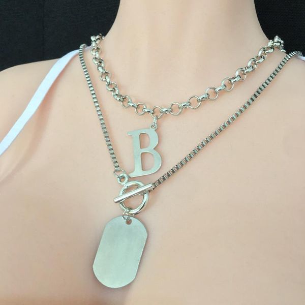 pendant necklaces double layer ladies long necklace alloy letter nameplate shape exquisite personality chain fashion jewelry accessories, Silver
pendant necklaces double layer ladies long necklace alloy letter nameplate shape exquisite personality chain fashion jewelry accessories, Silver