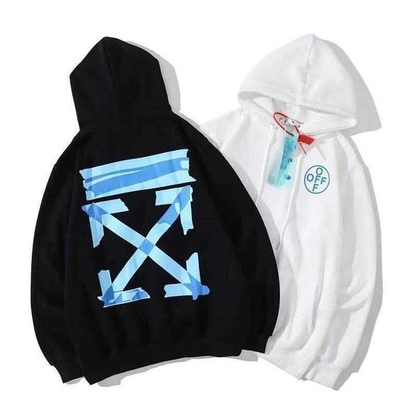 2021 autumn winter off blue adhesive strip arrow pattern Plush Hoodie for men and women, White
2021 autumn winter off blue adhesive strip arrow pattern Plush Hoodie for men and women, White