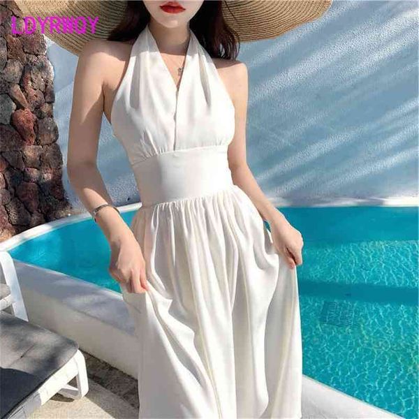 ldyrwqy french retro high waist v-neck halter neck temperament white backless seaside beach holiday dress female 210603, Black;gray
ldyrwqy french retro high waist v-neck halter neck temperament white backless seaside beach holiday dress female 210603, Black;gray
