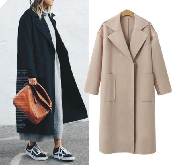 women's wool & blends donsignet autumn winter woolen coats for women plus size loose solid coat, Black
women's wool & blends donsignet autumn winter woolen coats for women plus size loose solid coat, Black