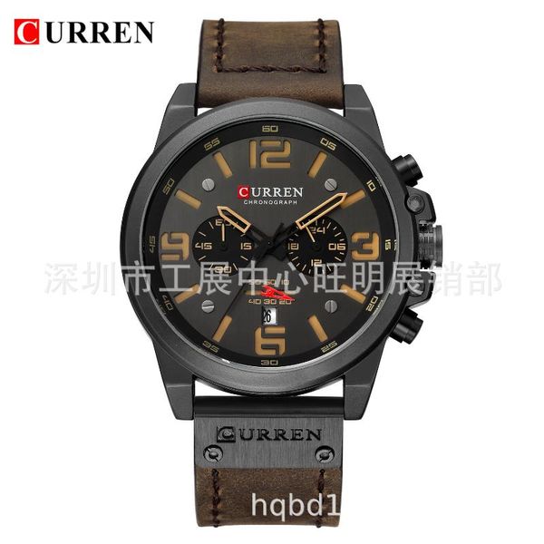 men's business leather belt watch waterproof calendar casual quartz six-pin wristwatches, Slivery;brown
men's business leather belt watch waterproof calendar casual quartz six-pin wristwatches, Slivery;brown