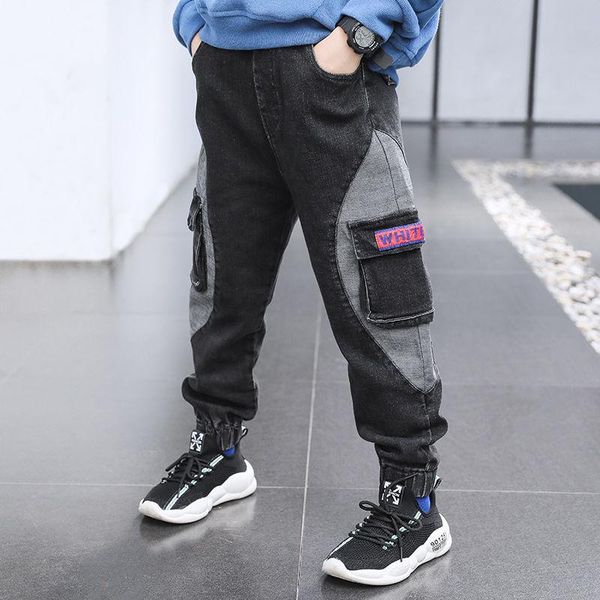 jeans 2021 casual stitching large pocket handsome denim trousers pants, Blue 
jeans 2021 casual stitching large pocket handsome denim trousers pants, Blue