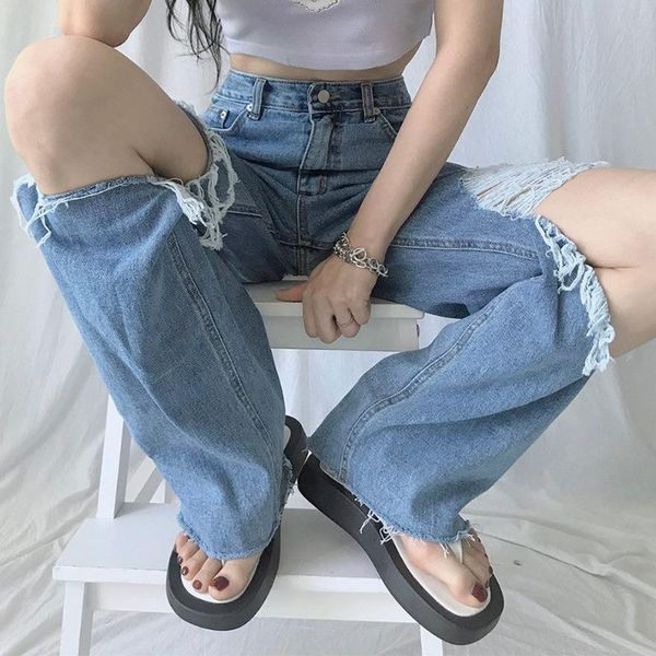 women's jeans ins personalized street high waist hole loose straight pants 2021 summer, Blue
women's jeans ins personalized street high waist hole loose straight pants 2021 summer, Blue