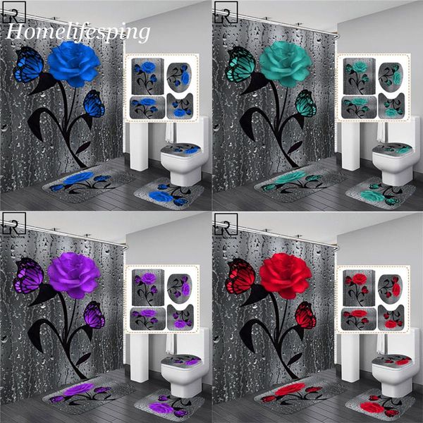 shower curtains 5 colors rose print 3d curtain waterproof polyester bathroom anti-slip bath mat set toilet rugs carpet home decor
shower curtains 5 colors rose print 3d curtain waterproof polyester bathroom anti-slip bath mat set toilet rugs carpet home decor