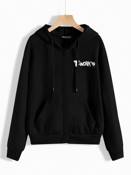 plus letter graphic zip up drop shoulder drawstring thermal hooded jacket a5sp#, Black
plus letter graphic zip up drop shoulder drawstring thermal hooded jacket a5sp#, Black