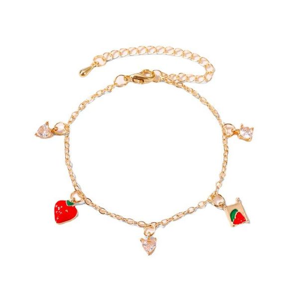 link, chain lovely sweet strawberry bracelet women's zircon student simple small fresh hand ornament, Black
link, chain lovely sweet strawberry bracelet women's zircon student simple small fresh hand ornament, Black