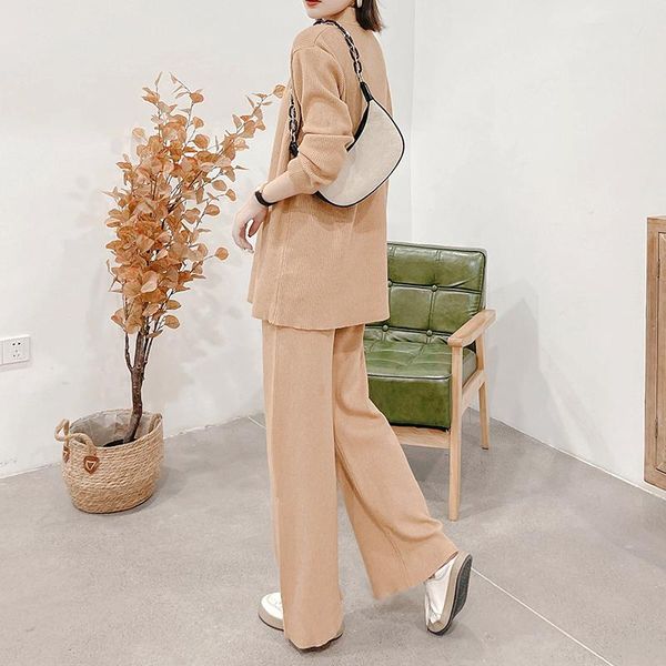 women's two piece pants 5040 knitted zipper stand collar cardigan elastic mid waist wide leg suit office lady solid loose sweater piece, White
women's two piece pants 5040 knitted zipper stand collar cardigan elastic mid waist wide leg suit office lady solid loose sweater piece, White