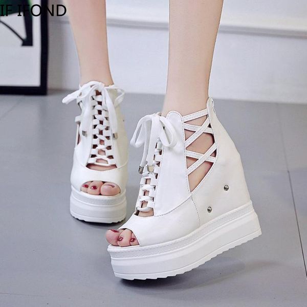 summer women's sandals fashion super high heel platform open toes gladiator casual wedges thick soled shoes, Black
summer women's sandals fashion super high heel platform open toes gladiator casual wedges thick soled shoes, Black