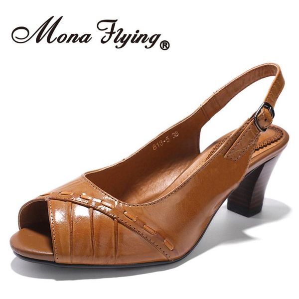 mona flying genuine leather open-toe heeled sandals ankle strap pumps summer casual shoes 818-5, Black
mona flying genuine leather open-toe heeled sandals ankle strap pumps summer casual shoes 818-5, Black