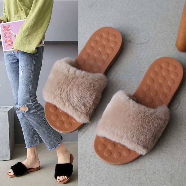slippers sweet elegant solid fluffy fur women open toe outside shallow ladies slides flat fretwork heels casual winter shoes, Black
slippers sweet elegant solid fluffy fur women open toe outside shallow ladies slides flat fretwork heels casual winter shoes, Black