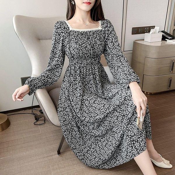 casual dresses 2021 fashion women's clothing square collar dress for women, Black;gray
casual dresses 2021 fashion women's clothing square collar dress for women, Black;gray