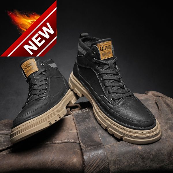 martin boots winter men's plush warm snow cotton youth sports leisure high helper fashion shoes, Black
martin boots winter men's plush warm snow cotton youth sports leisure high helper fashion shoes, Black