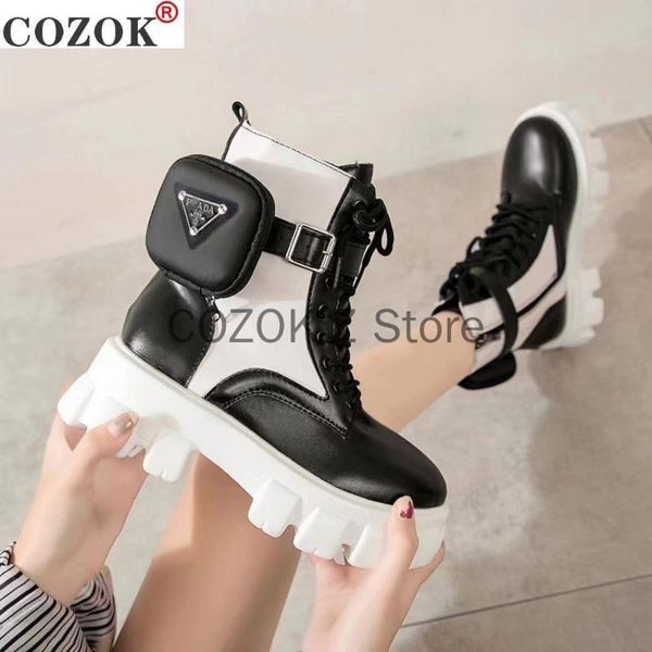 boots 2021 autumn winter women's thick-soled leather casual fashion lace-up high, Black
boots 2021 autumn winter women's thick-soled leather casual fashion lace-up high, Black