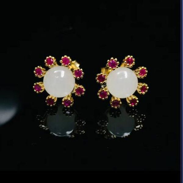 925 silver hetian jade earrings fine jewelry fashion temperament white designed for women to create gifts, Black;brown
925 silver hetian jade earrings fine jewelry fashion temperament white designed for women to create gifts, Black;brown