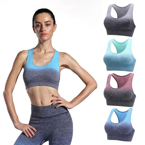 women breathable sports bra absorb sweat shockproof padded athletic gym running fitness yoga clothing, White;black
women breathable sports bra absorb sweat shockproof padded athletic gym running fitness yoga clothing, White;black
