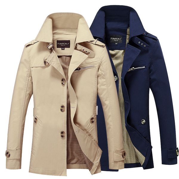 men's autumn men's casual jacket medium and long slim large windbreaker coat, Black;brown
men's autumn men's casual jacket medium and long slim large windbreaker coat, Black;brown