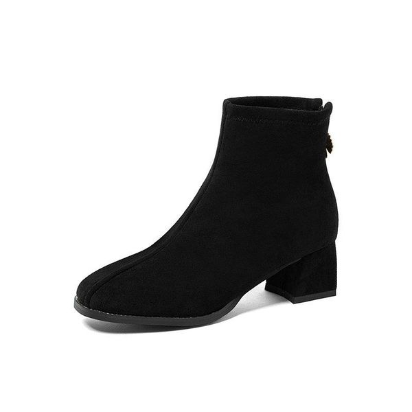 boots 2021 stretch flock back zipper concise autumn winter women shoes fashion square high heel elastic short size 34-43, Black
boots 2021 stretch flock back zipper concise autumn winter women shoes fashion square high heel elastic short size 34-43, Black
