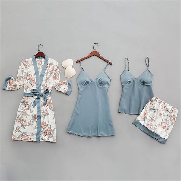 women's sleepwear sleep temptation nightgown with chest pad gathered suspender shorts four-piece ice silk printed homewear suitsp0005, Black;red
women's sleepwear sleep temptation nightgown with chest pad gathered suspender shorts four-piece ice silk printed homewear suitsp0005, Black;red