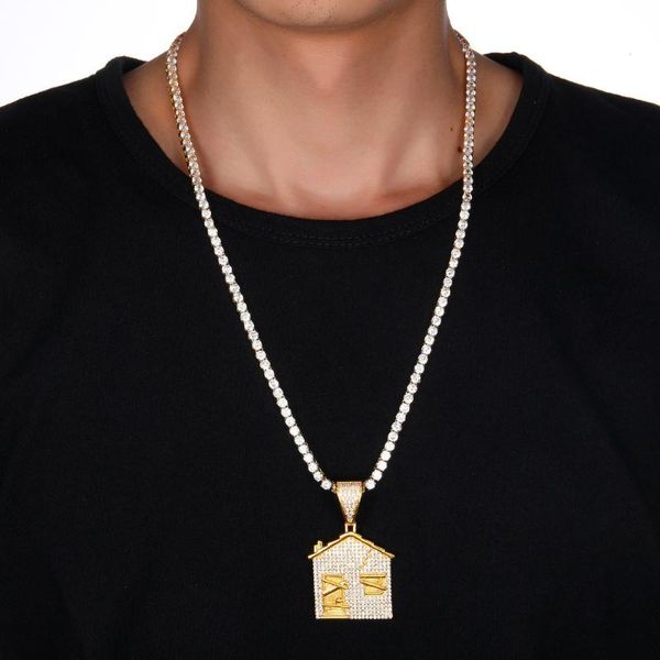 pendant necklaces fashion charm hip hop iced out bling small house zircon hiphop necklace jewelry gifts for men women, Silver
pendant necklaces fashion charm hip hop iced out bling small house zircon hiphop necklace jewelry gifts for men women, Silver