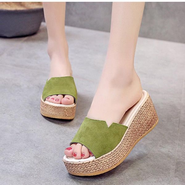 slippers outside summer women 2021 wedge sandals shoes woman casual straw high heels platform ladies slides female leisure, Black 
slippers outside summer women 2021 wedge sandals shoes woman casual straw high heels platform ladies slides female leisure, Black