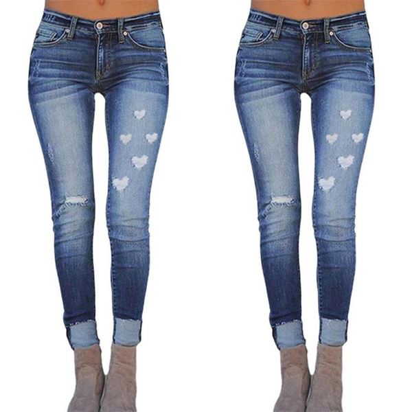 women's jeans fashion pencil pants cross-border slim and thin print distressed ripped, Blue
women's jeans fashion pencil pants cross-border slim and thin print distressed ripped, Blue