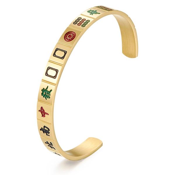 charm bracelets thirteen units mahjong bracelet mens stainless steel opening gold bangles adjustable gifts for male accessoriess, Golden;silver
charm bracelets thirteen units mahjong bracelet mens stainless steel opening gold bangles adjustable gifts for male accessoriess, Golden;silver