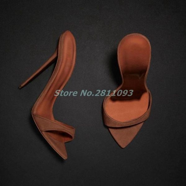 suede brown pointed toe slippers dress stiletto heel slip on open runway ladies shoes thin high slides loafer, Black
suede brown pointed toe slippers dress stiletto heel slip on open runway ladies shoes thin high slides loafer, Black