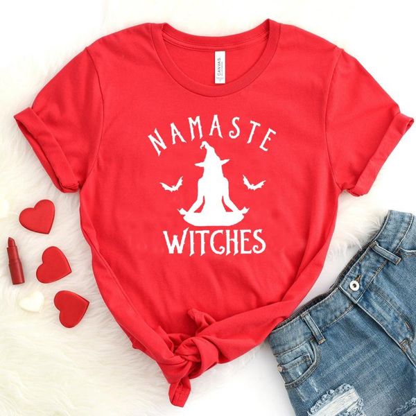 women's t-shirt namaste witches single holloween fashion red shirts funny letter graphic short sleeve tees 100% cotton o neck women tsh, White
women's t-shirt namaste witches single holloween fashion red shirts funny letter graphic short sleeve tees 100% cotton o neck women tsh, White