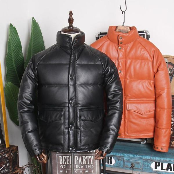 orange men winter warm genuine leather down coat plus size 4xl real natural cowhide russian thick jacket men's & faux, Black
orange men winter warm genuine leather down coat plus size 4xl real natural cowhide russian thick jacket men's & faux, Black