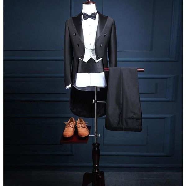 three pieces black groom wear tailcoat custom made slim fit mens wedding suits groomsmen for men's & blazers, White;black
three pieces black groom wear tailcoat custom made slim fit mens wedding suits groomsmen for men's & blazers, White;black