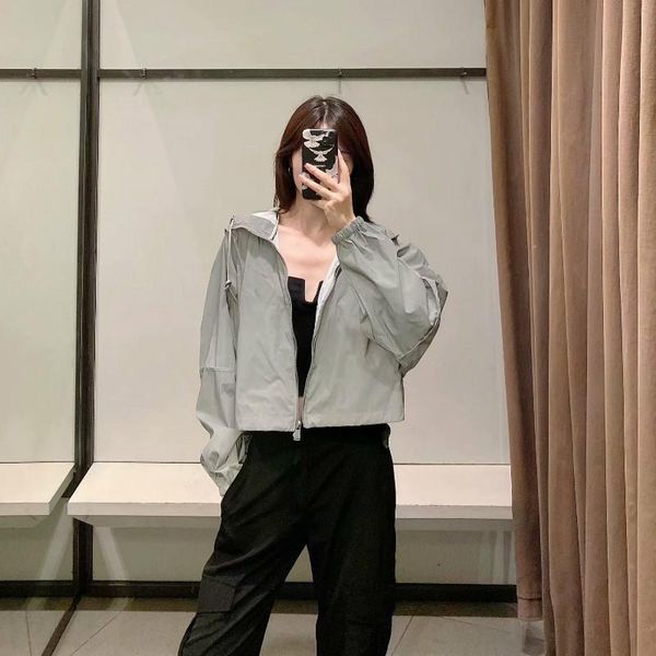 autumn spring polyester jacket women loose short coat reflective sun protection clothing hooded cazadora mujer jackets ef50wj women's, Black;brown
autumn spring polyester jacket women loose short coat reflective sun protection clothing hooded cazadora mujer jackets ef50wj women's, Black;brown