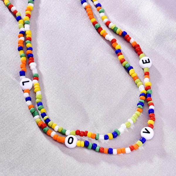 chokers fashion bohemia handmade diy rice bead necklace letter lucky love angel choker clavicular chain colorful female beach jewelry, Golden;silver
chokers fashion bohemia handmade diy rice bead necklace letter lucky love angel choker clavicular chain colorful female beach jewelry, Golden;silver
