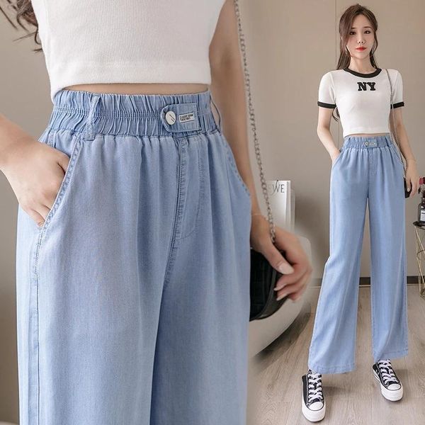 women's pants & capris casual long ice silk tencel solid high waist elastic ladies trouser wide leg plus size streetwear female, Black;white
women's pants & capris casual long ice silk tencel solid high waist elastic ladies trouser wide leg plus size streetwear female, Black;white