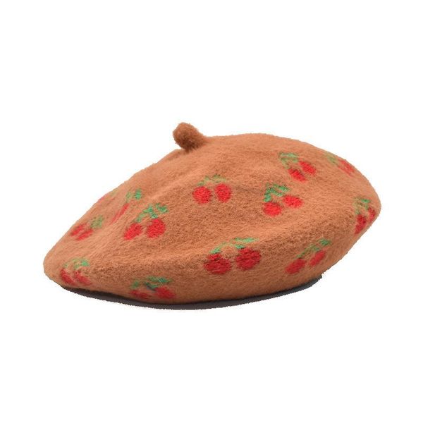 berets women's beret cherry pattern hat autumn winter warm painter sboy tide caps for women, Blue;gray
berets women's beret cherry pattern hat autumn winter warm painter sboy tide caps for women, Blue;gray