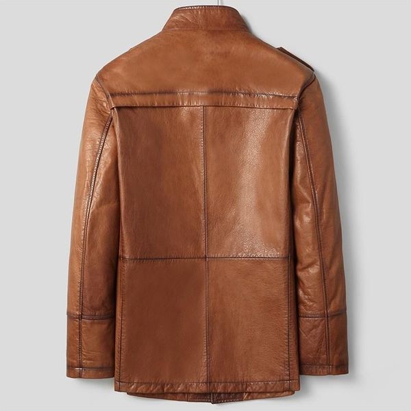 men's leather & faux casual business vintage mens genuine long coat sleeve stand collar oil wax cowhide jacket windbreakers, Black
men's leather & faux casual business vintage mens genuine long coat sleeve stand collar oil wax cowhide jacket windbreakers, Black