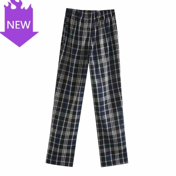 straight summer autumn ladies casual full-length bottons women's plaid pants vintage elastic high waist & capris, Black;white
straight summer autumn ladies casual full-length bottons women's plaid pants vintage elastic high waist & capris, Black;white