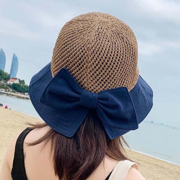 wide brim hats 1pc knitted hollow color matching bow sun hat summer anti-uv fisherman foldable trendy personality women caps, Blue;gray
wide brim hats 1pc knitted hollow color matching bow sun hat summer anti-uv fisherman foldable trendy personality women caps, Blue;gray