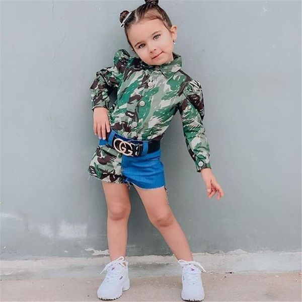 clothing sets camouflage denim two piece outfits baby girls clothes set long puff sleeve lapel neck elastic waist shorts 1-6years, White
clothing sets camouflage denim two piece outfits baby girls clothes set long puff sleeve lapel neck elastic waist shorts 1-6years, White