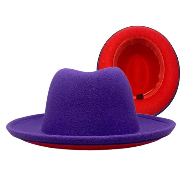 wide brim hats simple women purple red patchwork crimping fedora jazz hat british style trilby party formal panama cap dress cowboy, Blue;gray
wide brim hats simple women purple red patchwork crimping fedora jazz hat british style trilby party formal panama cap dress cowboy, Blue;gray