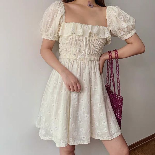 women's knits & tees ruffles women puffed sleeves dress square neck bow slim waist floral dresses summer girls princess pleat, White
women's knits & tees ruffles women puffed sleeves dress square neck bow slim waist floral dresses summer girls princess pleat, White